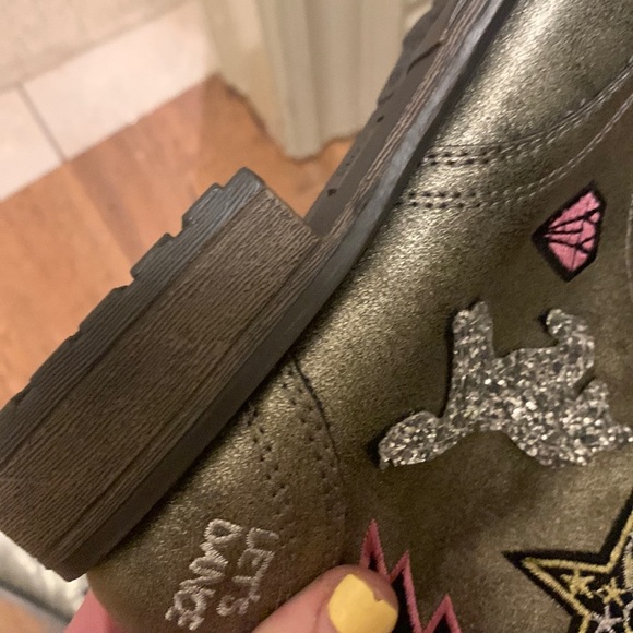 NWT Metallic with embroidery "Lets Dance" Combat Boots for Women Size 6.5 - Picture 12 of 14